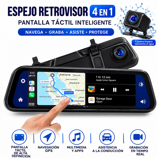 Espejo retrovisor 4 en 1 Pantalla TÃ¡ctil